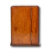 Side of the Mahogany Double Opening Apothecary Box
