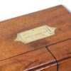 Close up of the top handle on the Mahogany Double Opening Apothecary Box