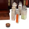Overview of the Mahogany Double Opening Apothecary Box showing the contents