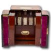 Overview of the Mahogany Double Opening Apothecary Box With the first doors open