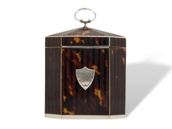 Rear of the Pressed Tortoiseshell Tent Top Tea Caddy
