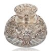 Front overview of the Silver Desk Inkwell Clock William Comyns