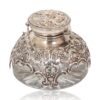 Side overview of the Silver Desk Inkwell Clock William Comyns