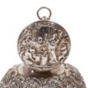 Close up of the rear of the lid on the Silver Desk Inkwell Clock William Comyns