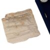 Close up of an invoice from the Coromandel Sewing Box Lund
