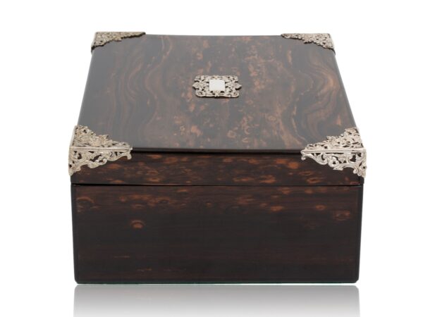 Side of the Coromandel Silver Mounted Cigar Box