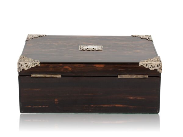 Rear of the Coromandel Silver Mounted Cigar Box