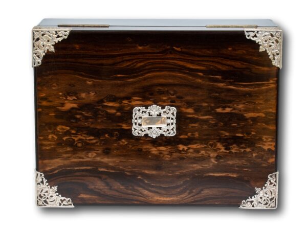 Top of the Coromandel Silver Mounted Cigar Box