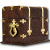 Rear overview of the Feathered Burr Walnut Decanter Box Betjemann Kenneth