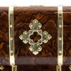 Close up of the lid on the Feathered Burr Walnut Decanter Box Betjemann Kenneth