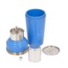 Master Incolor Art Deco Blue Cocktail Shaker showing all the parts