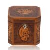 Front of the Burr Yew Canted Corner Tea Caddy