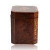 Side of the Burr Yew Canted Corner Tea Caddy