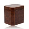 Rear overview of the Burr Yew Canted Corner Tea Caddy