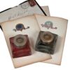 Close up of the inkwells and stationery from the Coromandel Silver Mounted Writing Box Betjemann