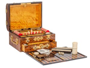 Overview of the Burr Walnut Games Compendium Betjemann with the contents removed