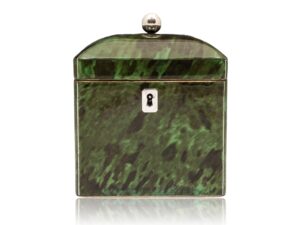 Front of the Green Tortoiseshell Tea Caddy