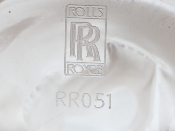 Close up of the Lalique Spirit of Ecstasy Limited Edition Car Mascot number on the base
