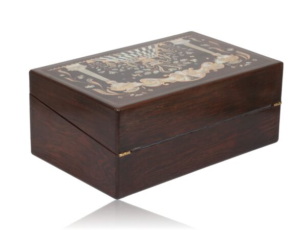 Rear overview of the Inlaid Writing Box Hausburg