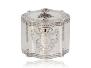 Front of the Georgian Silver Tea Caddy by William Vincent