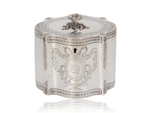 Front of the Georgian Silver Tea Caddy by William Vincent