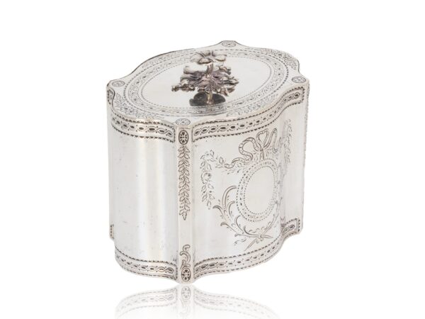 Rear overview of the Georgian Silver Tea Caddy by William Vincent