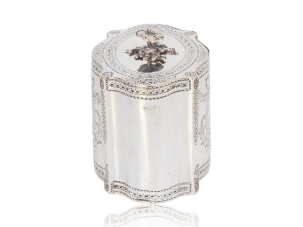 Side of the Georgian Silver Tea Caddy by William Vincent