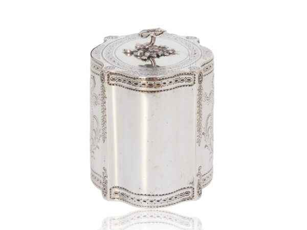 Side of the Georgian Silver Tea Caddy by William Vincent