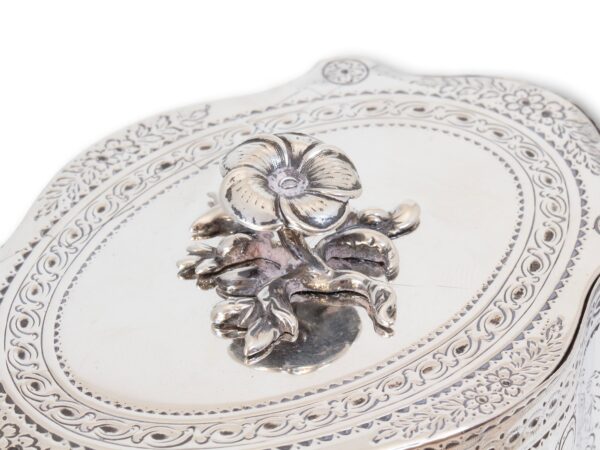 Top of the Georgian Silver Tea Caddy by William Vincent