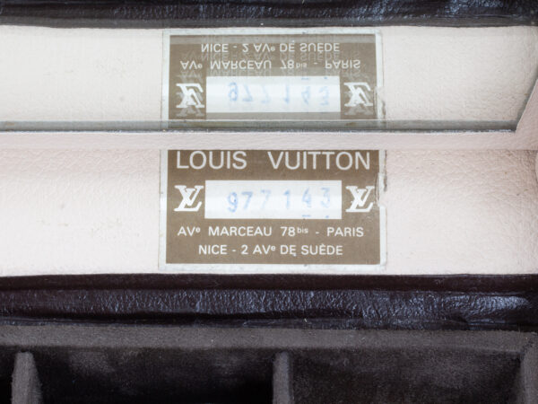 Label inside of the Vintage Louis Vuitton Jewellery Case