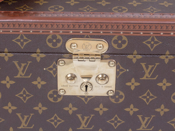Close up of the lock on the front of the Vintage Louis Vuitton Jewellery Case
