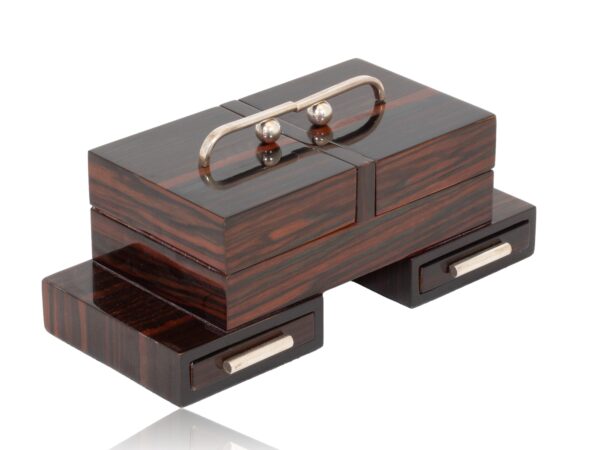 Front overview of the Macassar Ebony Cigarette Box