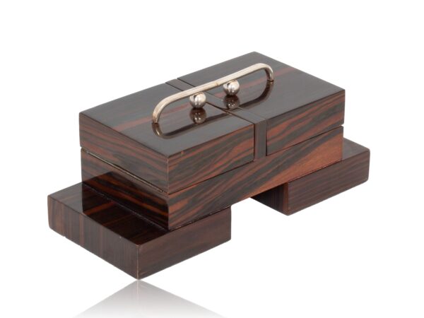 Rear overview of the Macassar Ebony Cigarette Box