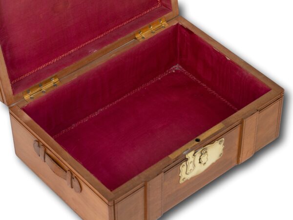 Close up of the interior in the French Novelty Suitcase Jewellery Box