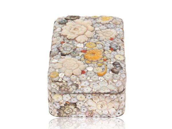 Side of the Japanese Shibayama Millefiori Box Masamitsu