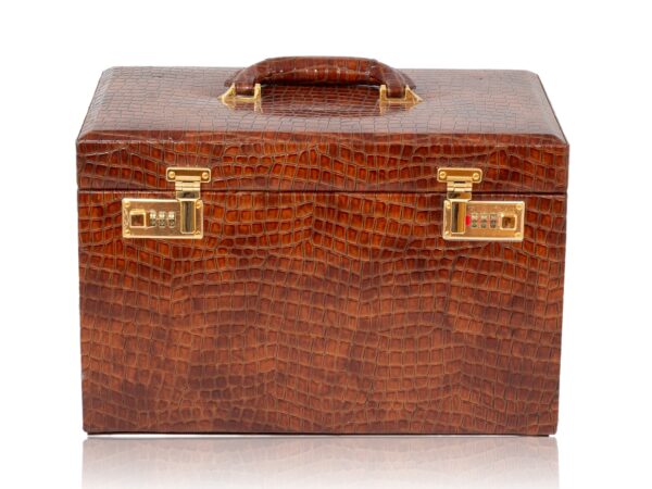 Front of the Leather Jewellery Vanity Travel Case