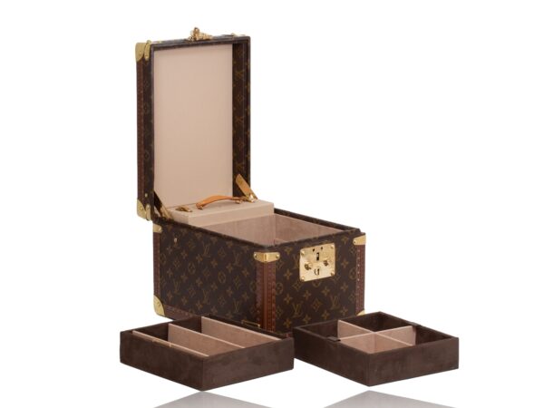 Front overview of the Vintage Louis Vuitton LV Jewellery Case with the trays removed