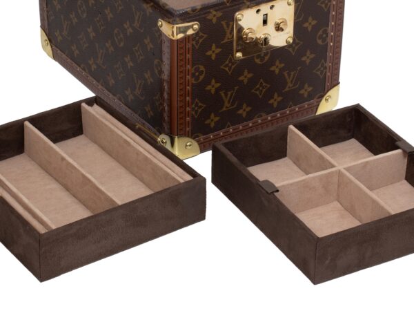Overview of the trays inside the Vintage Louis Vuitton LV Jewellery Case