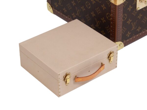 Overview of the internal case removed from the Vintage Louis Vuitton LV Jewellery Case with the trays removed