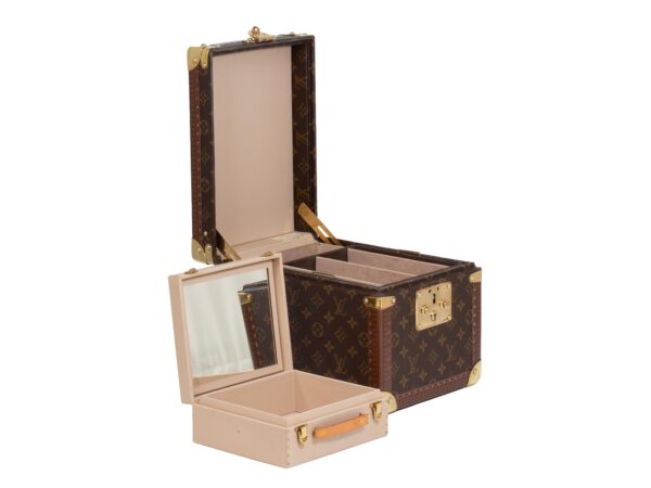 Overview of the two cases together from the Vintage Louis Vuitton LV Jewellery Case with the trays removed
